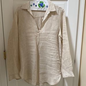 Gap linen tunic top, size Large tall, coastal grandmother